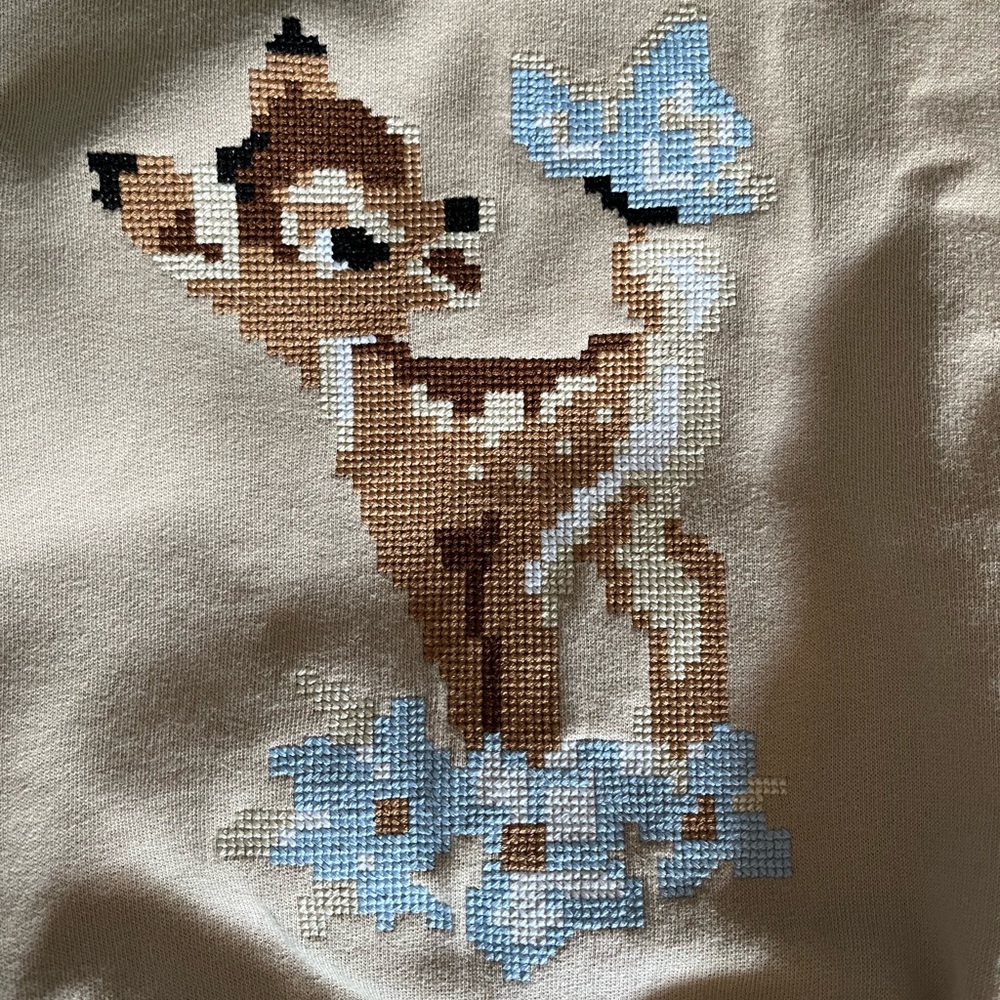 Disney Bambi Needlepoint crop Zara Sweater